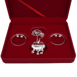 老凤祥天真活泼手镯足银999宝宝手环周岁礼满月礼物送宝宝