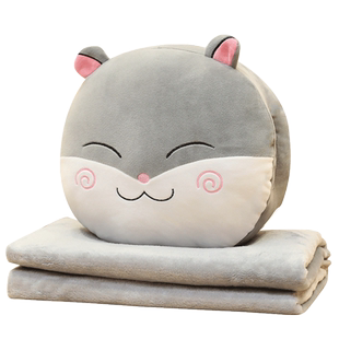 抱枕被子两用办公室暖手午睡枕头汽车内靠垫空调毯靠枕三合一毯子