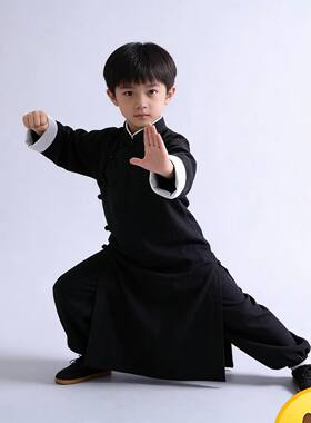 青少年儿童叶问咏春拳衣服练功服长衫功夫大褂太极服唐装武打古装