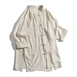 葉問(wèn)詠春拳李小龍跆拳道服裝 功夫馬褂中國(guó)風(fēng)練功服 男短袖 亞麻唐裝