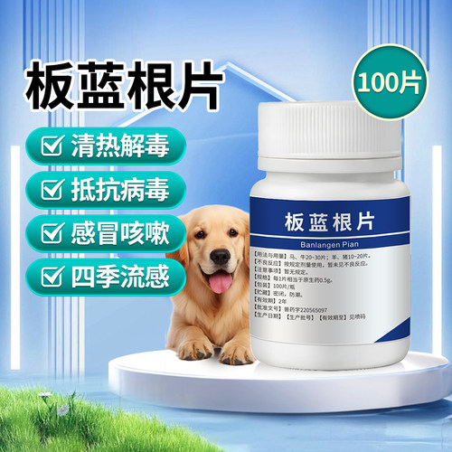 板蓝根片宠物猫咪狗狗流感咳嗽流涕清热解毒抗病毒肺炎犬瘟热