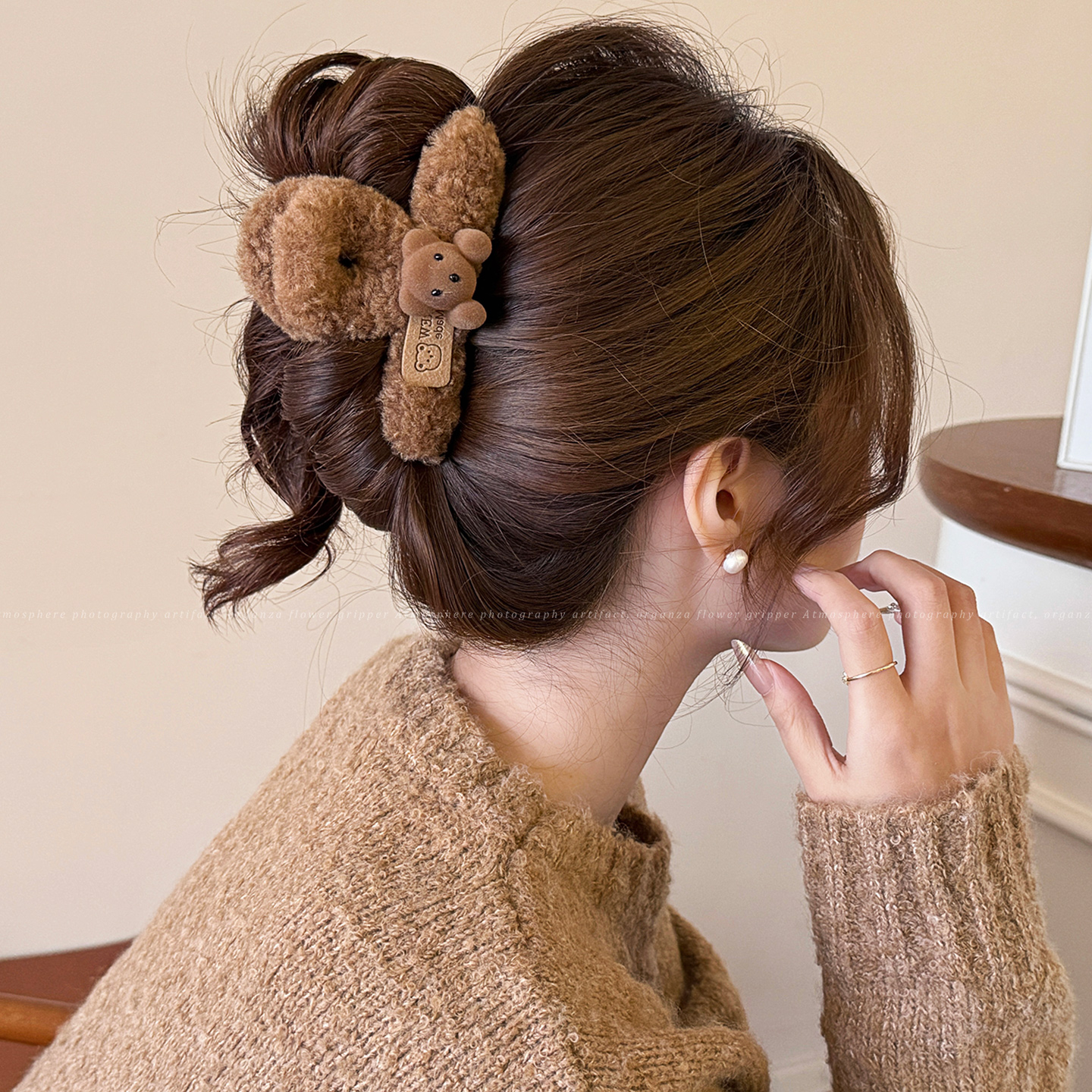 秋冬毛绒可爱小熊卡通抓夹