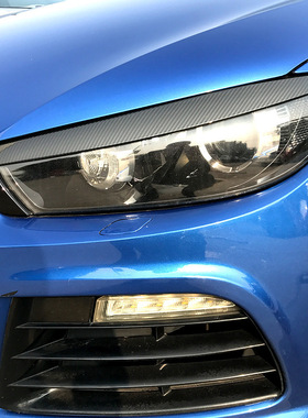适用大众尚酷 Scirocco 08-17款前大灯灯眉外饰车贴改装