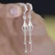买一送一纯银925耳环女圆脸显瘦气质长款 流苏银耳钉防过敏银耳钩