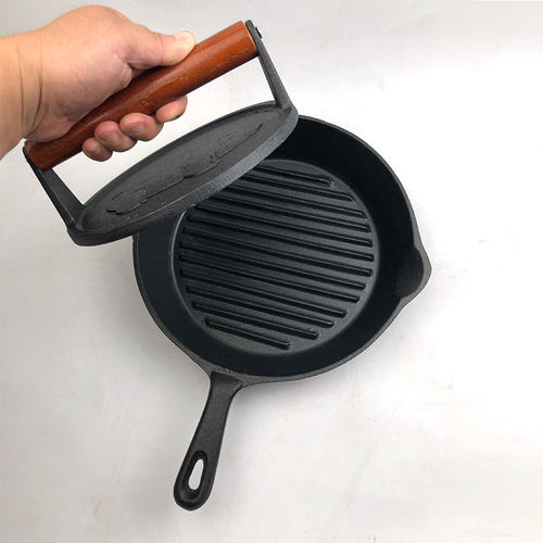 帕尼尼煎锅压板套装铸铁无涂层