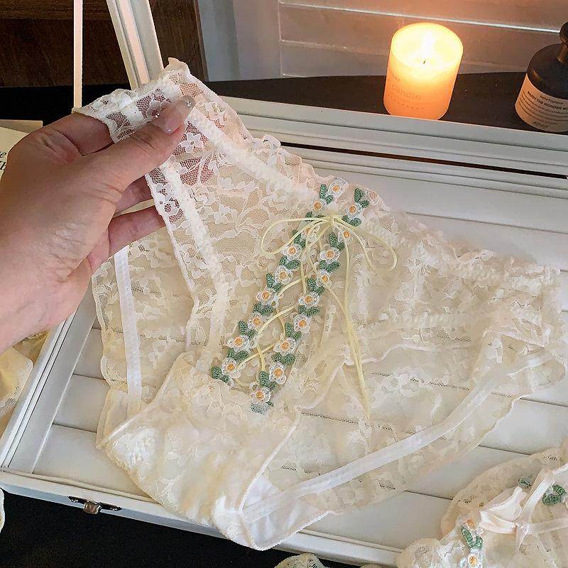 松茶可可’小香风蕾丝透气少女内裤女士三角裤纯欲风甜美2024新款,女士内衣/男士内衣/家居服,女三角裤,淘宝优惠券,粉丝福利购,淘宝优惠卷