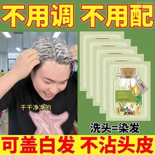 染发剂2024年爆款 黑茶色 植物泡泡染男士 专用天然无刺激官方正品