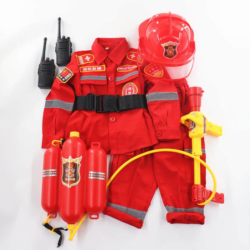 儿童消防员套装六一节目角色体验服消防玩具小孩训练救援服