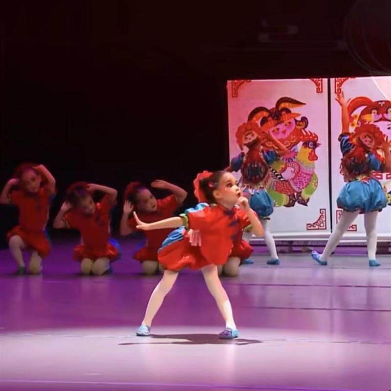六一儿童喜庆演出服幼儿园女童中国小福娃舞蹈秧歌舞民族风灯笼裤