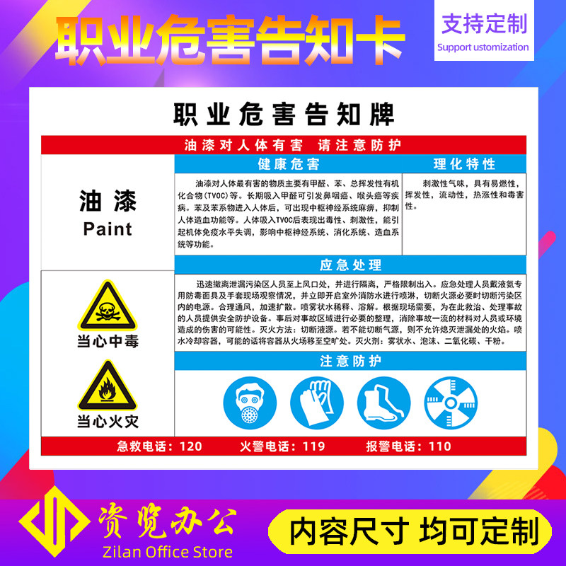 油漆g1006职业病危害有限空间安全告知牌去向风险点受限岗位作业健康