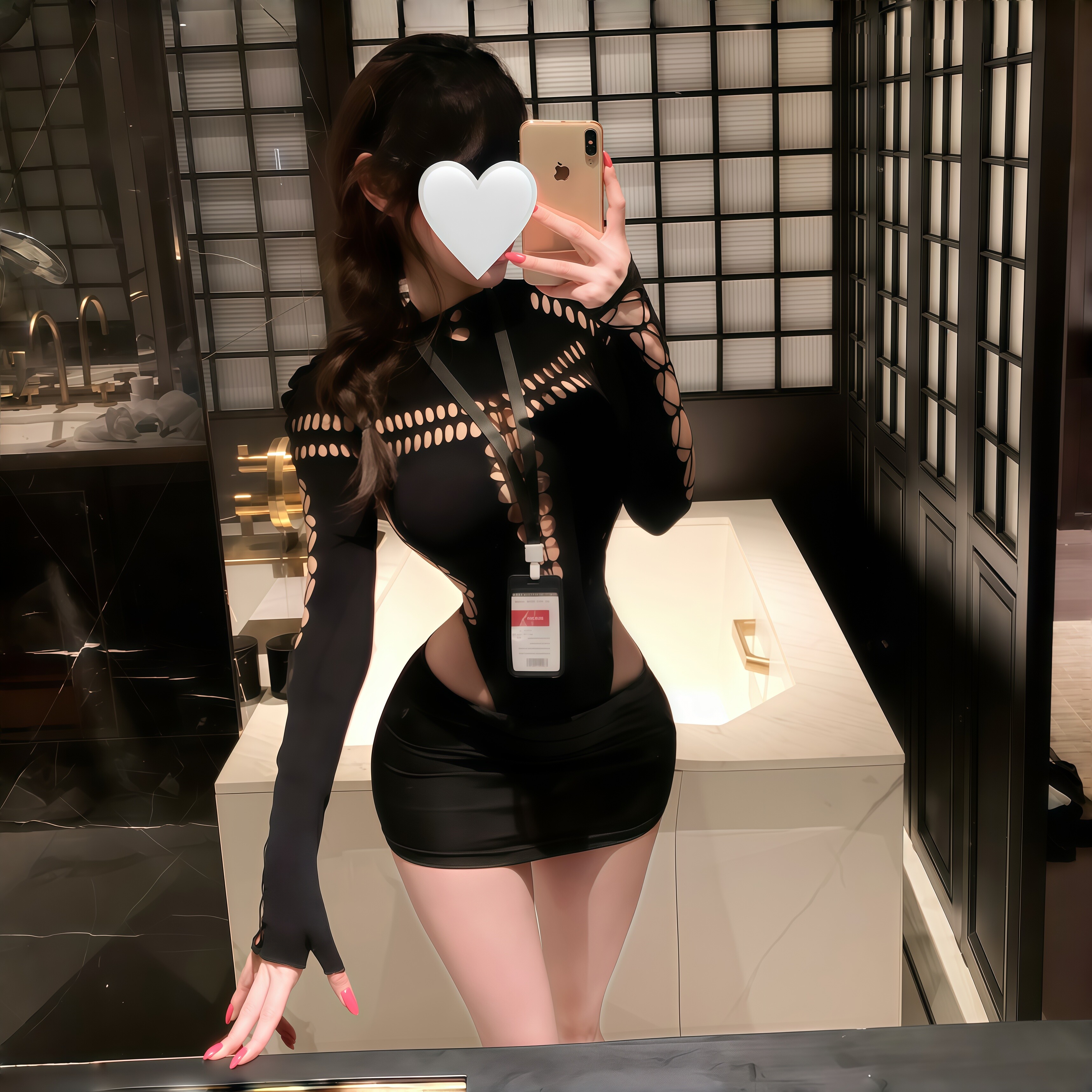 美式辣妹*复古酷飒欧美风辣妹连体网衣御姐秘书包臀裙情调套装女