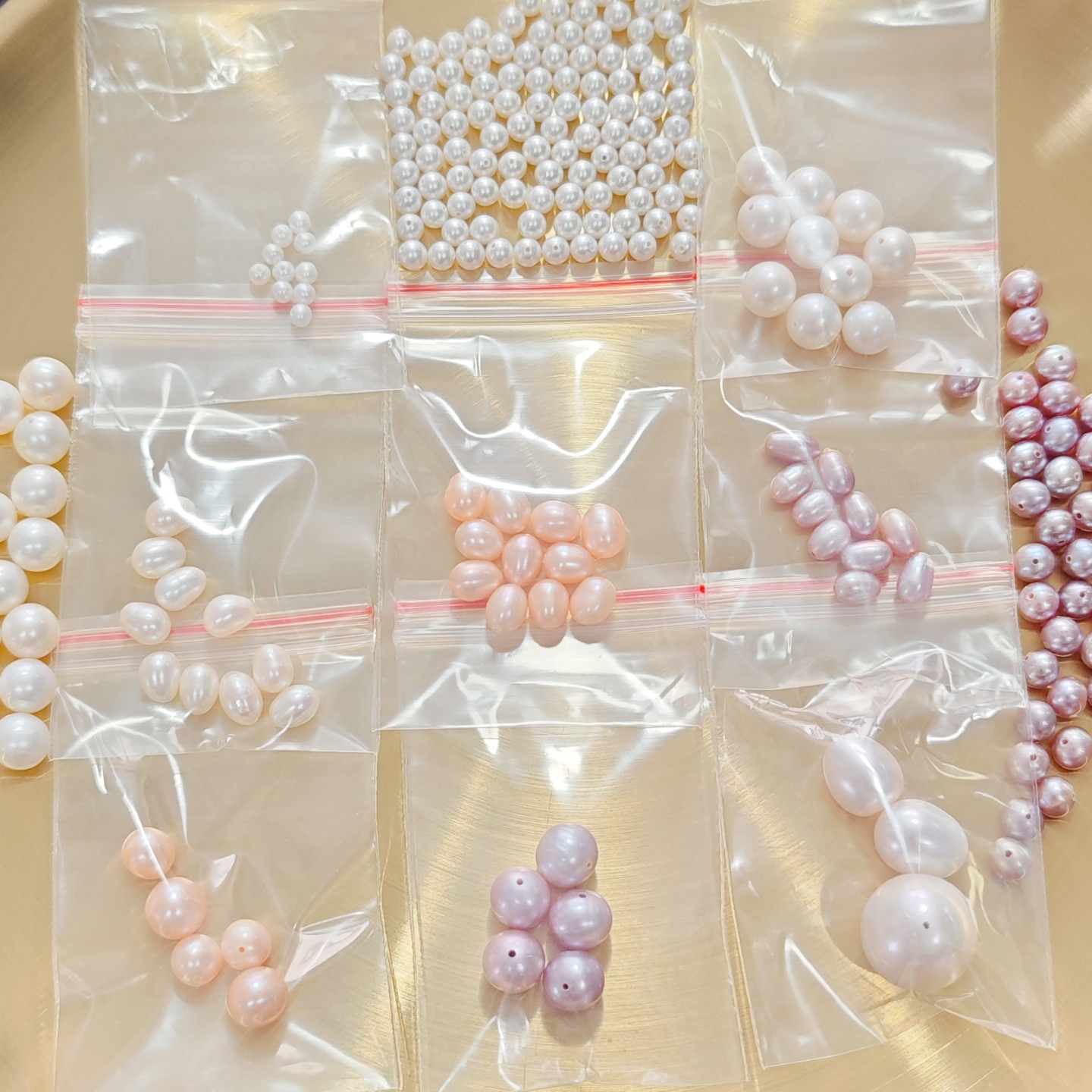 天然诸暨强光近正圆238mm真珍珠打大孔diy手项链材料散装粒裸散珠