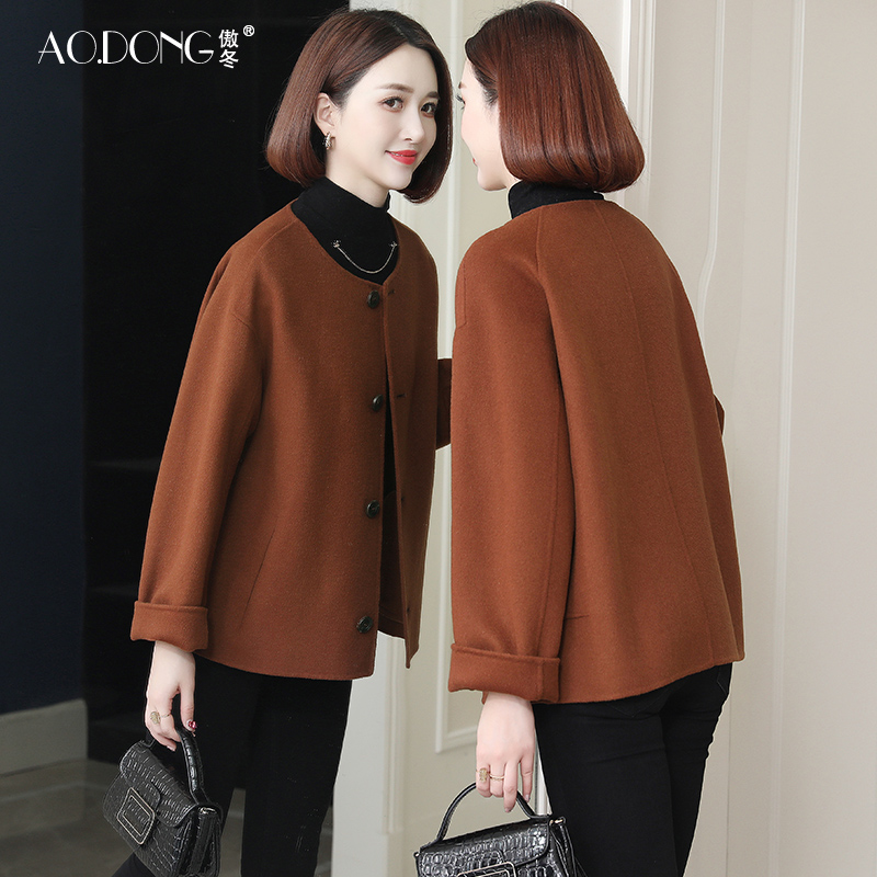 双面短款羊绒大衣傲冬毛呢韩版