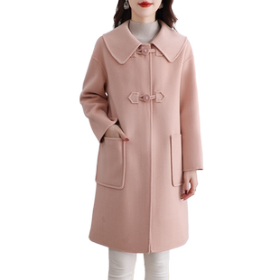 2023新款高端双面绒大衣女中长款韩版羊毛呢气质时尚显瘦外套秋冬