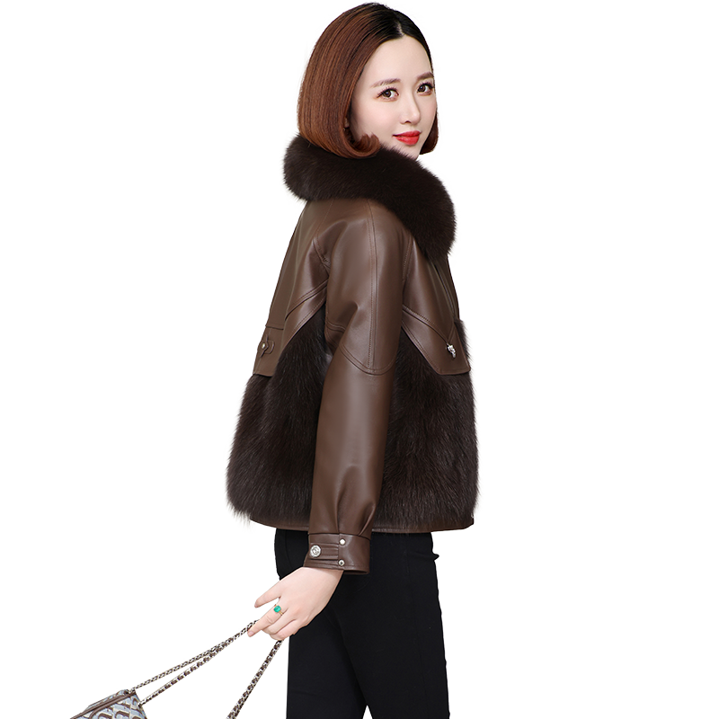 海宁羽绒服短款真皮皮衣韩版