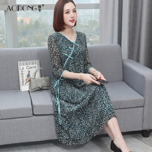 高端杭州真丝复古丝绒连衣裙改良旗袍大牌别致桑蚕丝裙子小众春秋