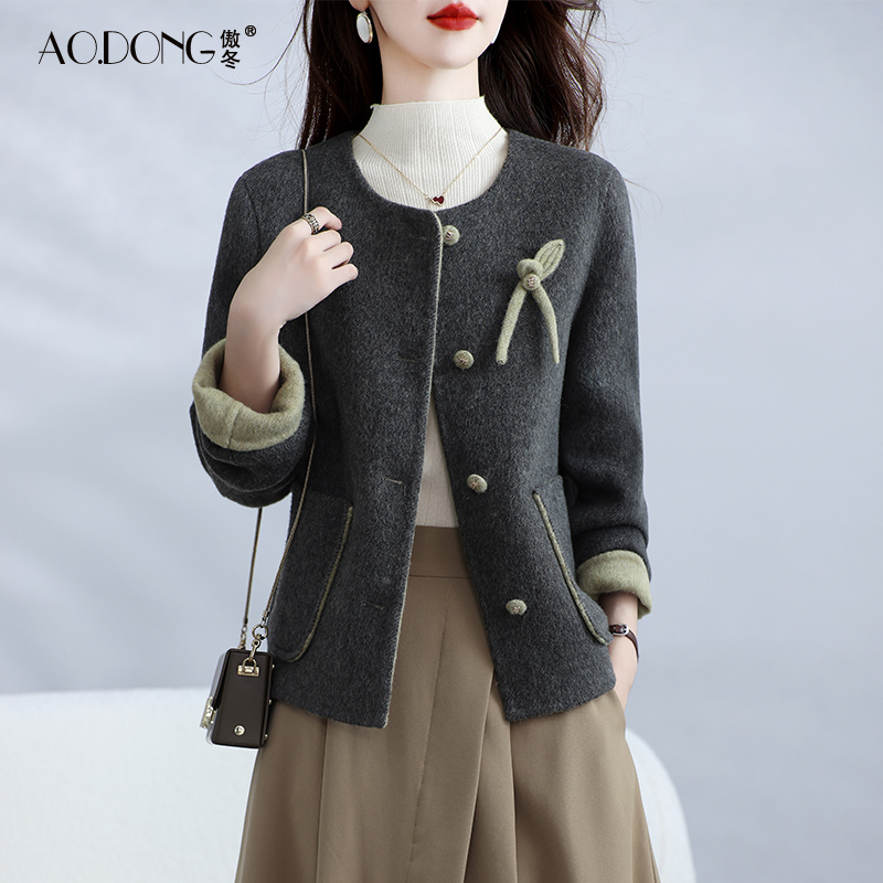 2025高端双面绒大衣短款