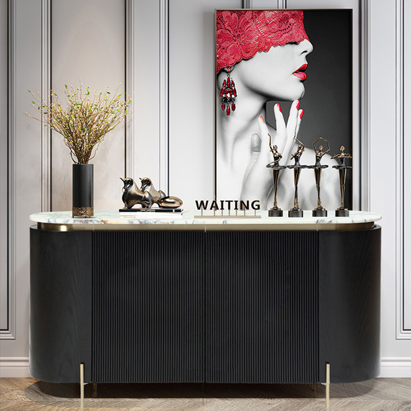 意式风轻奢天然大理石储物柜