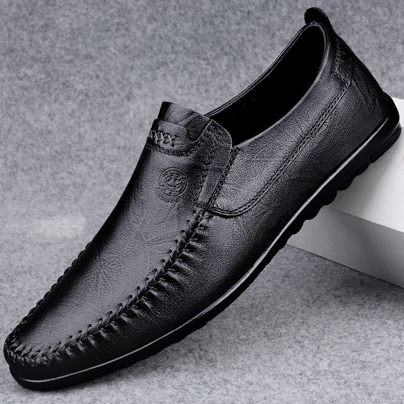 皮鞋男秋冬新款休闲鞋真皮男士皮鞋软牛皮透气商务男鞋豆豆鞋子男,流行男鞋,休闲皮鞋,淘宝优惠券,粉丝福利购,淘宝优惠卷