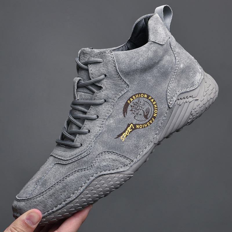 冬季高帮棉鞋男士真皮牛皮加厚加绒保暖休闲户外青年运动棉皮鞋子