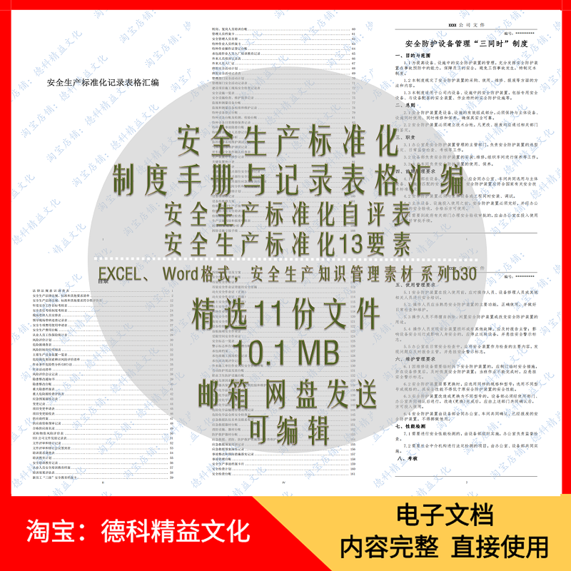 安全生产标准化制度与记录表格台账汇编 13要素 自评检查表 b30