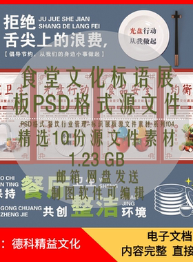 食堂文化标语展板PSD格式源文件素材餐饮餐厅管理4D管理5S管理f04