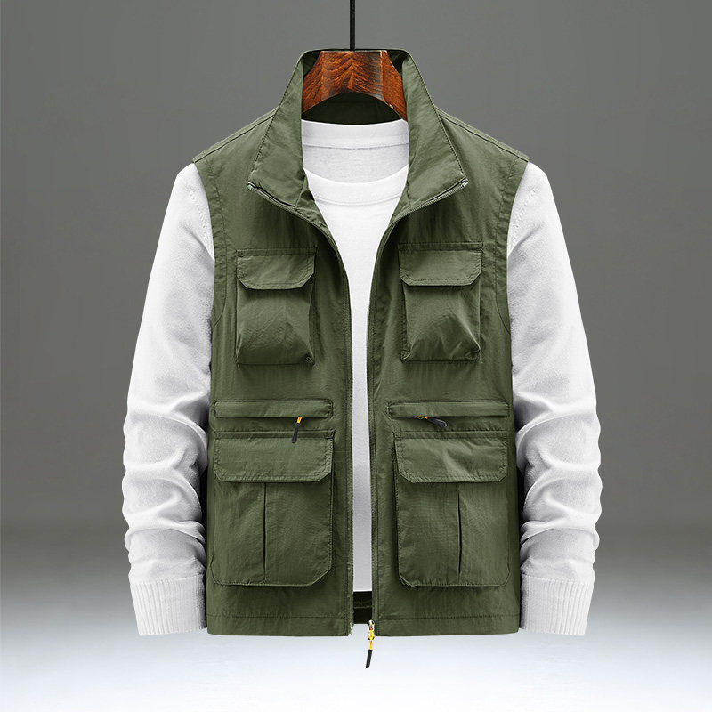 机能马甲男款多口袋工装无袖坎肩背心春秋薄款宽松大码马夹外套夏