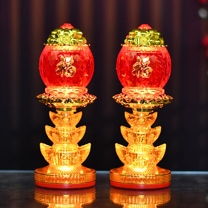 福星高照兴旺发财灯LED佛灯供灯道家灯仙家灯财神灯长明灯莲花灯