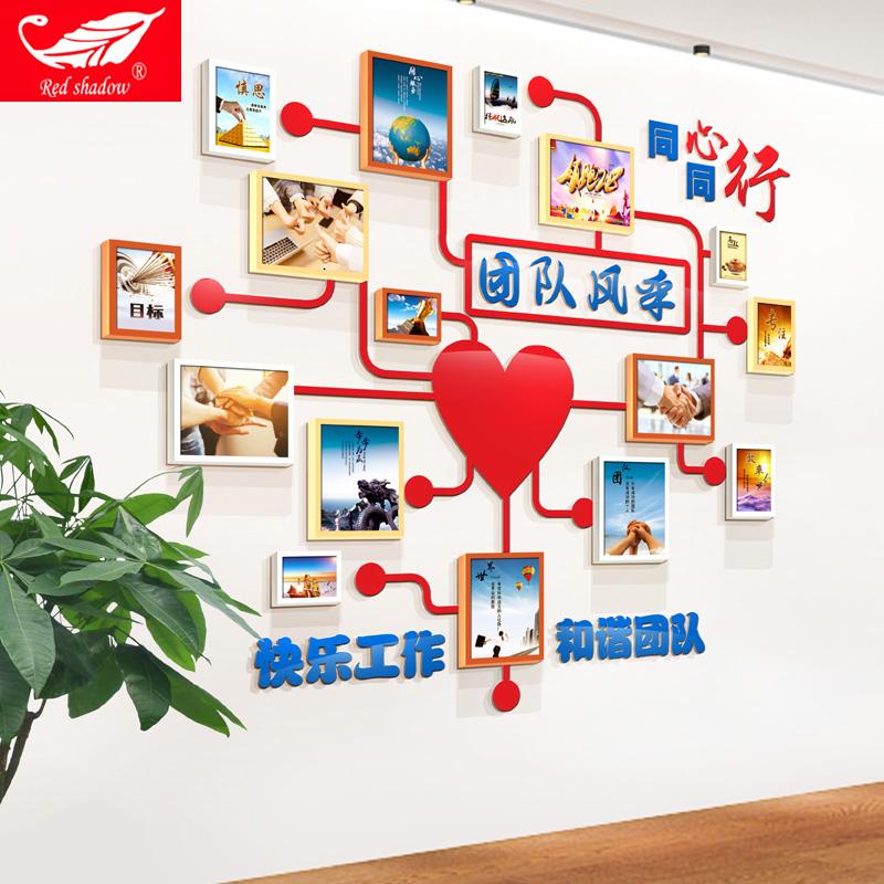 文化墙装饰办公室员工风采展示墙