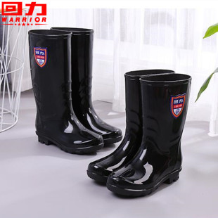 加棉套鞋 回力雨鞋 防滑防水鞋 胶鞋 保暖水靴女863 中筒高筒雨靴时尚