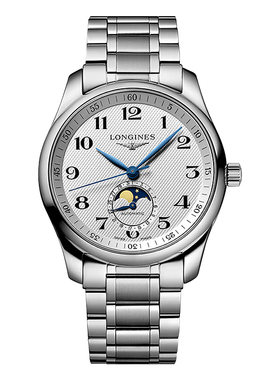 全新正品浪琴LONGINES瑞士手表名匠系列月相三眼计时机械男表