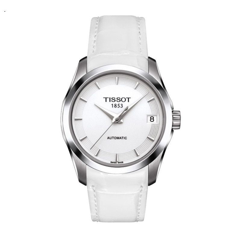 香港直邮 天梭TISSOT 库图女表T035.207.16.011.00自动机械表皮带