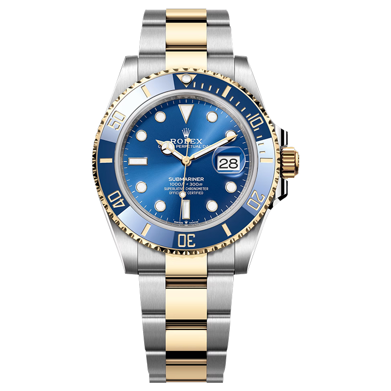 劳力士（ROLEX）潜航者型系列18K黄金精钢蓝水鬼瑞士机械男表