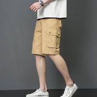 Summer new capri men's shorts, loose straight-leg casual sportswear, all-cotton multi-pocket workwear mid-length pants, breeches thumbnail 8