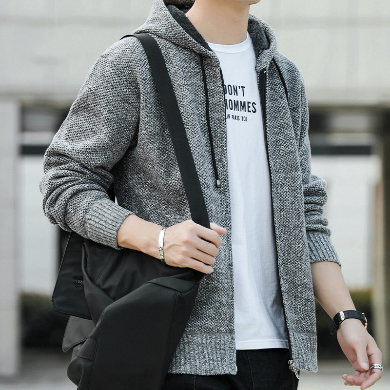 秋冬季男士毛衣潮流休闲保暖运动外套针织开衫加绒毛衣连帽上衣服,男装,针织衫/毛衣,淘宝优惠券,粉丝福利购,淘宝优惠卷