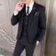 修身 西服套装 韩版 三件套商务职业青年小西装 伴郎新郎结婚礼服 男士