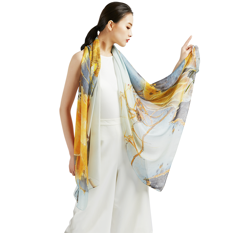 织锦楼真丝丝巾女春秋桑蚕丝围巾