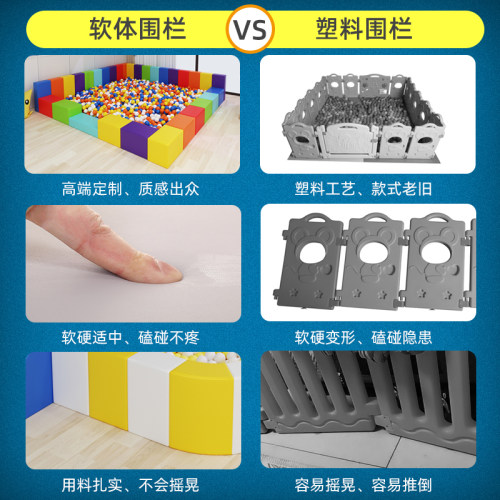 早教幼儿园游乐场软体洋球池儿童软包围栏沙池波波池爬滑