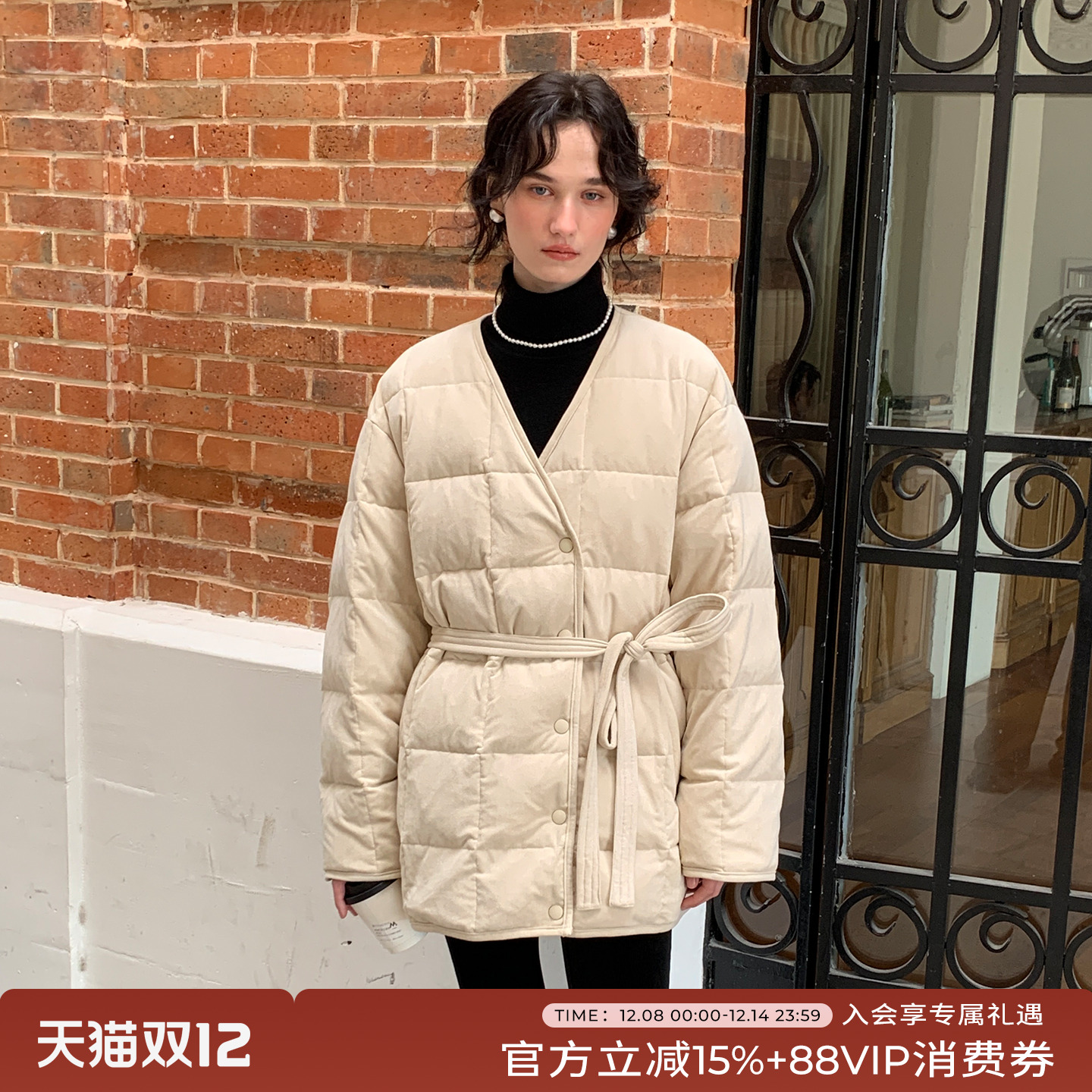 竹依依11/28 11点上新新款秋冬加厚无帽白鸭绒羽绒服女短款保暖