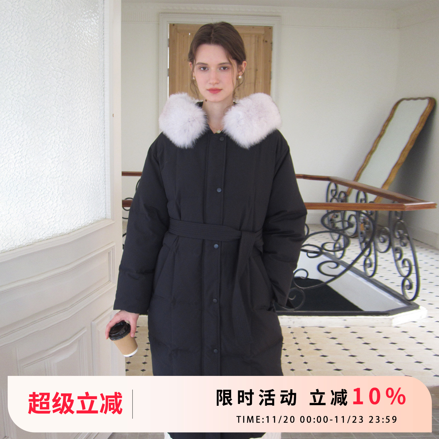 竹依依90白鸭/白鹅绒保暖羽绒服