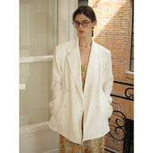 外套女早春均码 竹依依 黑白两色帅气高级感ROW风廓形宽松西装 上衣