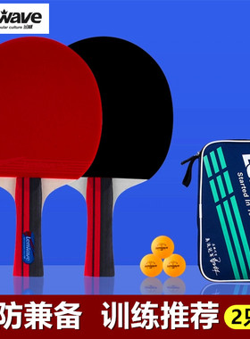 兰威0345乒乓球拍专业级儿童小学生初学者横直拍套装兵乓球拍双拍