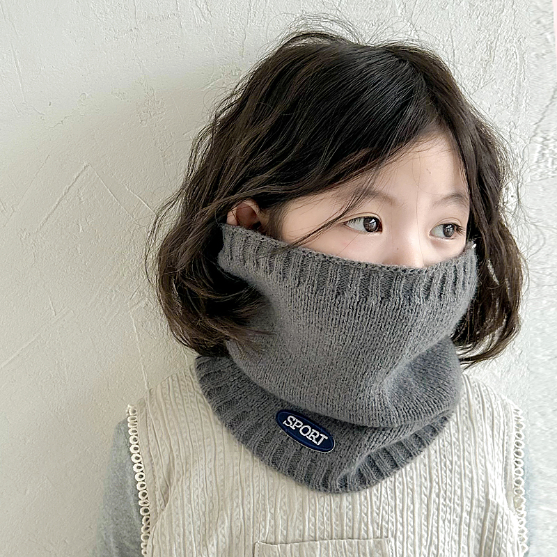 2025新款儿童围巾秋冬季男女童围脖宝宝护脖保暖脖套防寒纯色针织