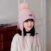 儿童帽子秋冬季 护耳帽女童毛线帽中大童男女孩针织帽2025新款 冬天