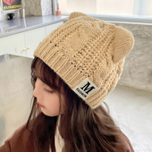 秋冬季 儿童帽子女童毛线帽宝宝针织帽男童护耳女孩可爱潮春秋薄款