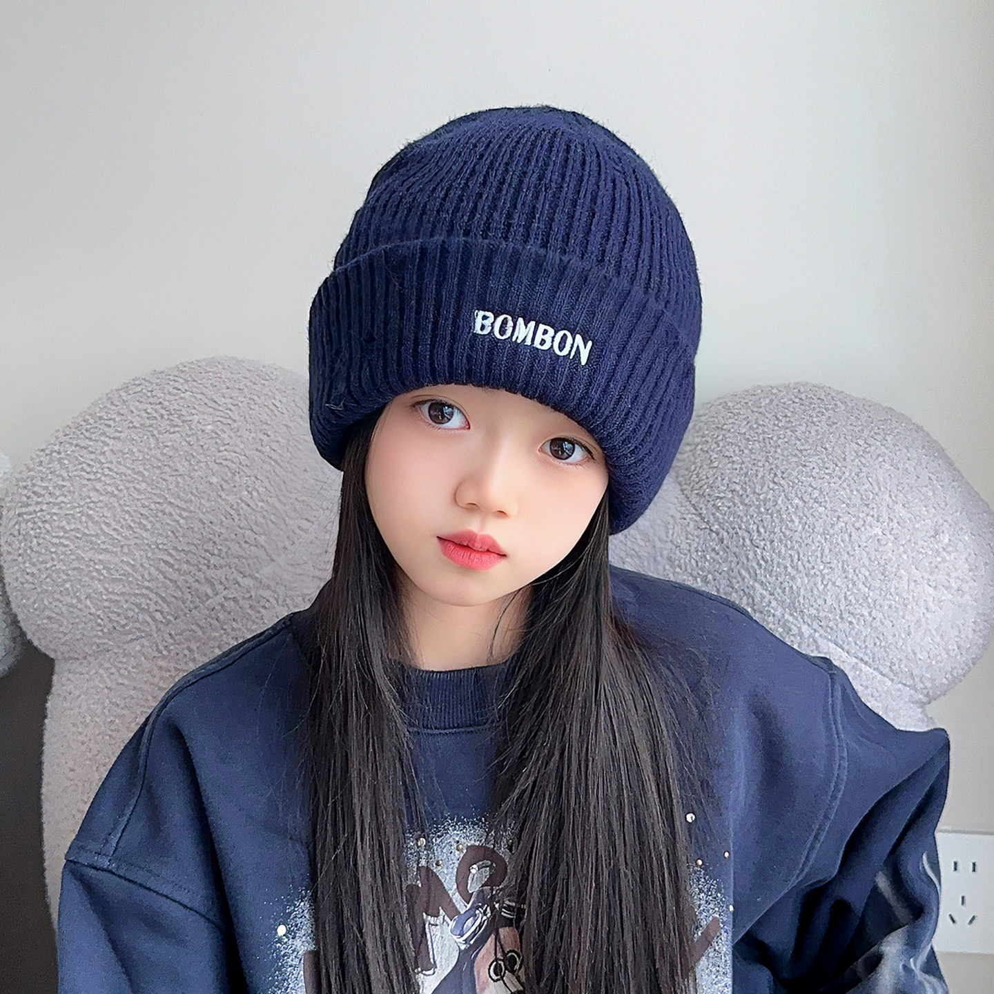 儿童帽子秋冬女童毛线帽