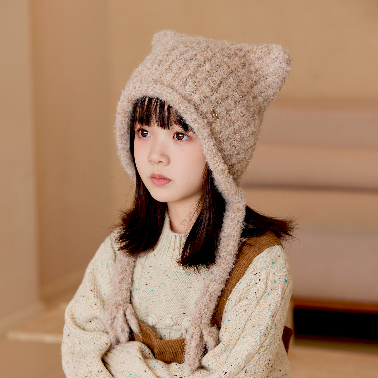 儿童护耳帽子秋冬季男女童毛线帽2025新款针织帽女孩保暖百搭冬天