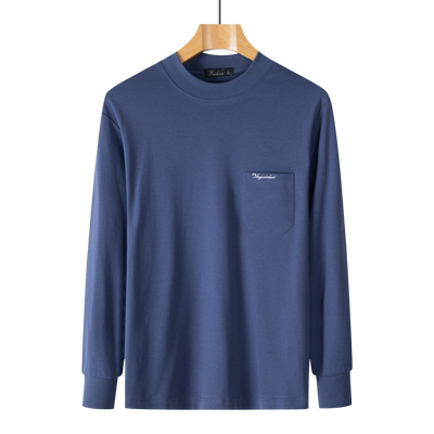 班飒长袖休闲中老年纯棉T恤