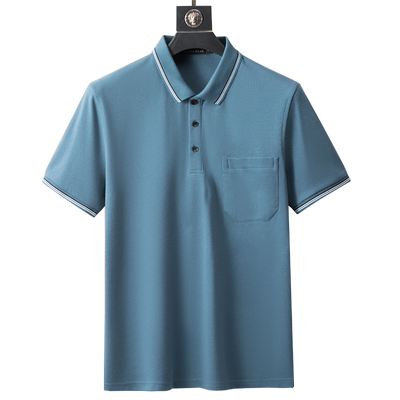 100%纯棉珠地短袖中老年T恤爸爸