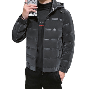 2025新款男士短款羽绒服连帽可拆卸棉衣保暖加厚韩版潮牌冬季外套